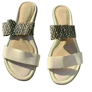 HUSH PUPPIES HW05034-270 NISHI OFF WHITE SLIP ON SLIDES SANDALS WOMENS SZ 8.5M